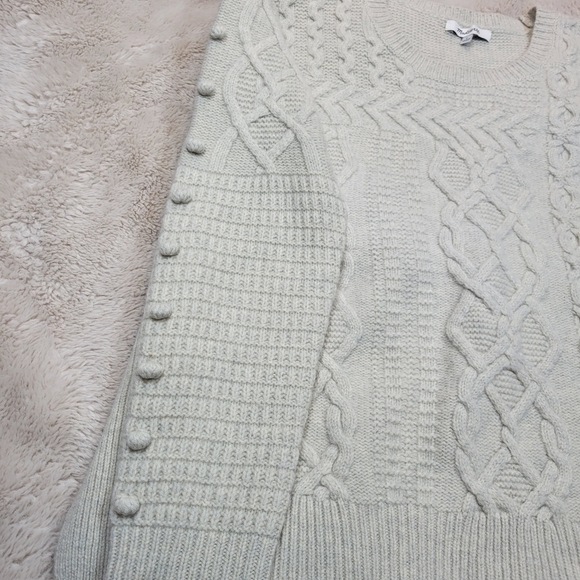 Madewell Cream Cable Knit Textured Sweater Size Small - Picture 9 of 10